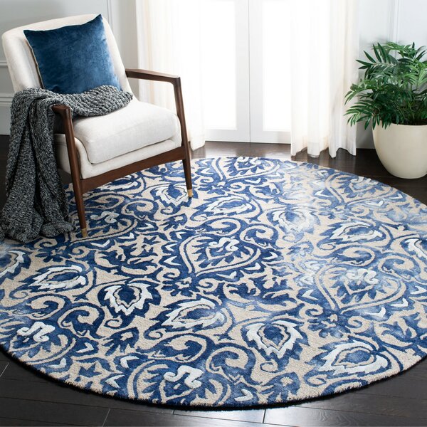 Charlton Home® Pimentel Handmade Tufted Royal Blue Rug & Reviews Wayfair